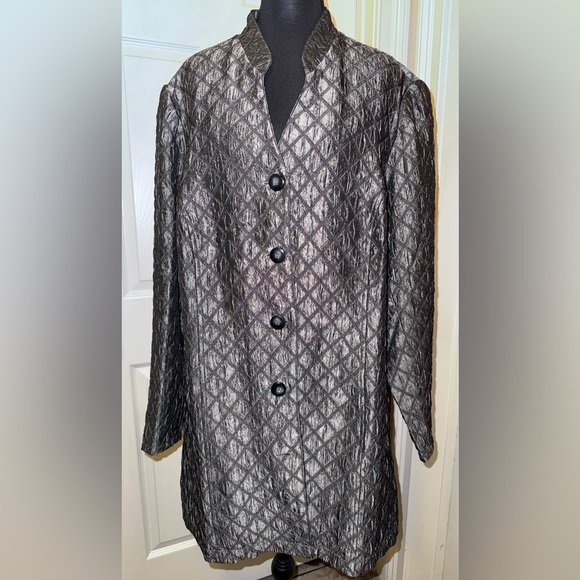 Coldwater Creek Black and Silver Quilted Coat - Picture 1 of 9